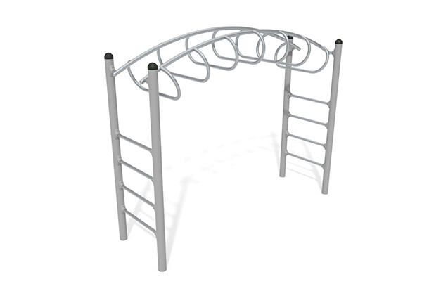 3D rendering af Hinderløype - Active buet armgang med stiger