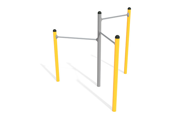 3D rendering af Hinderløype – Active trippel turnstang 2