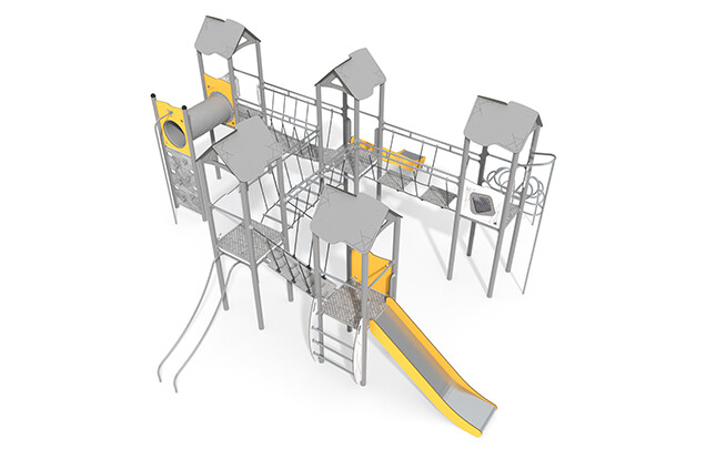 3D rendering af Leketårn - Active femdobbel tårn lekeanlegg