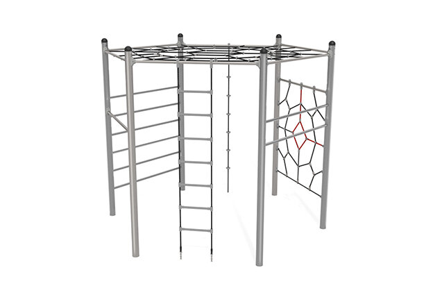 3D rendering af Klatreanlegg - sekskantet rustfritt stål