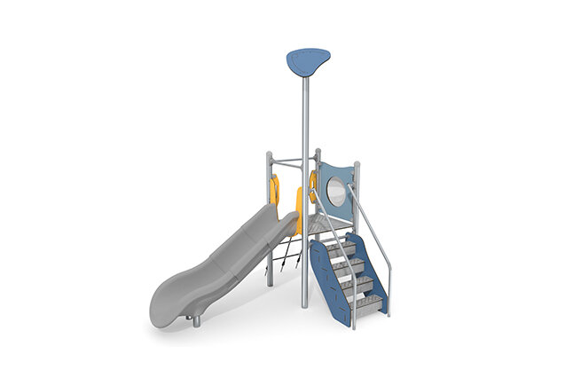 3D rendering af Leketårn - Aquarius INOX lite tårn sklie