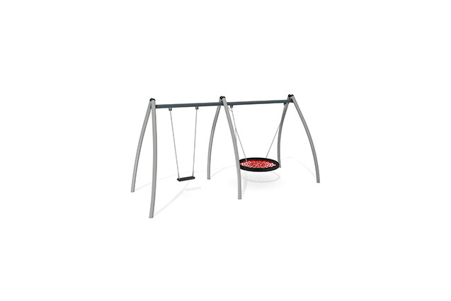 3D rendering af Huske - Active 1 sete og 1 fuglerede Ø120