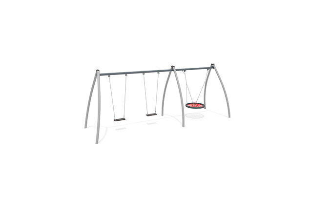 3D rendering af Huske - Active 2 seter og 1 fuglerede