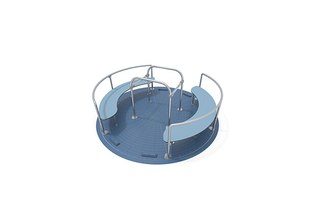 3D rendering af Karusell - for 2 rullestoler blå Ø249 cm
