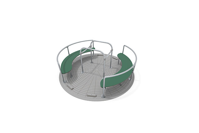 3D rendering af Karusell - for 2 rullestoler grønn Ø249 cm