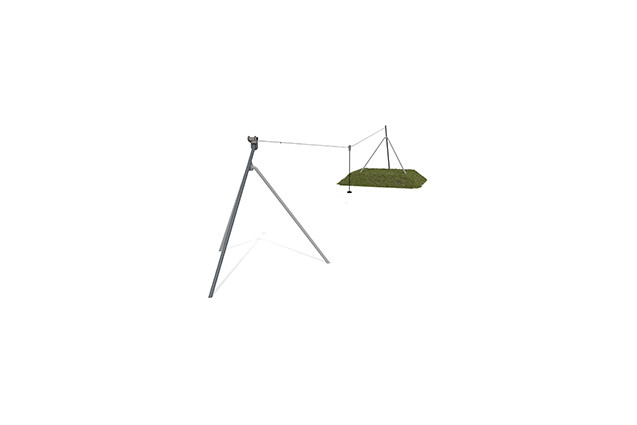 3D rendering af Svevebane - enkel stålbane med 25,1 m stigning
