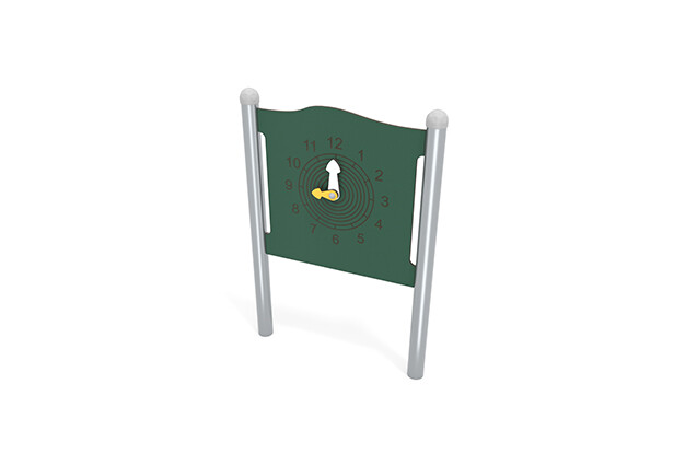 3D rendering af Aktivitetstavle - klokke med visere grønn