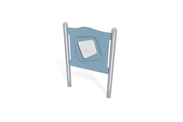 3D rendering af Aktivitetstavle - panel med speil blå