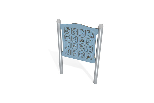 3D rendering af Aktivitetstavle - finn to like blå