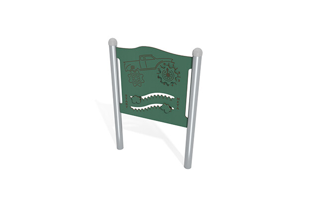 3D rendering af Aktivitetstavle - liten racerbilbane grønn