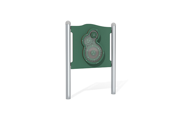 3D rendering af Aktivitetstavle - drei tannhjulene grønn