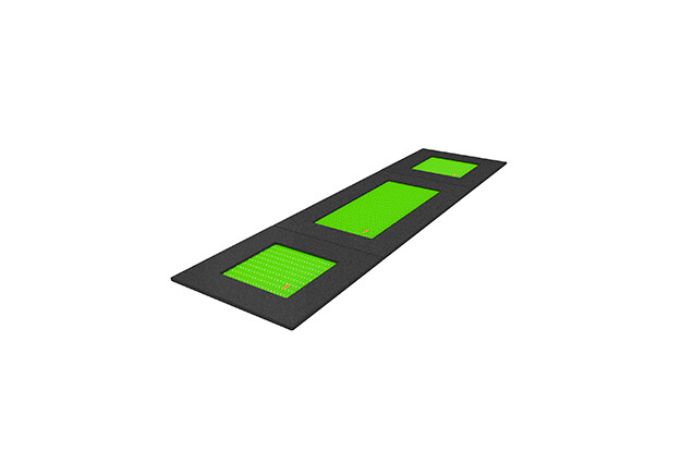 3D rendering af Trampoline - avlang 502 x136 cm tre felt grønn