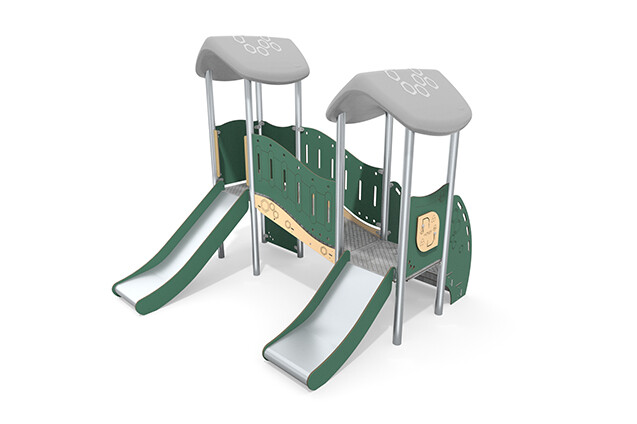 3D rendering af Leketårn - Mini dobbelt tårn to sklier