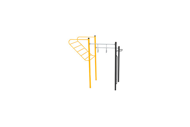 3D rendering af Fitness - Street workout multiredskap 1 gul