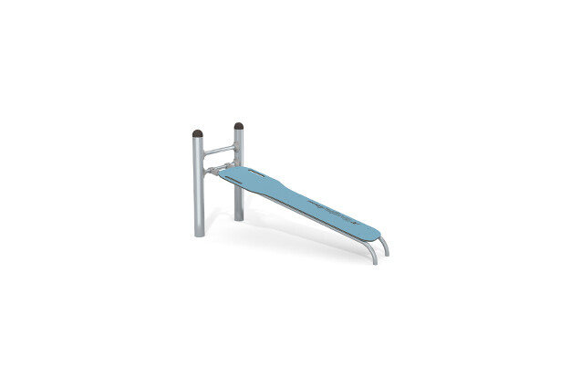 3D rendering af Fitness - Street Workout Inox skråbenk blå