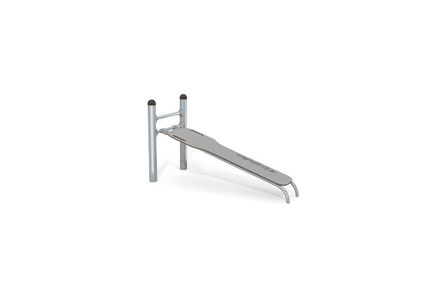 3D rendering af Fitness - Street Workout Inox skråbenk grå