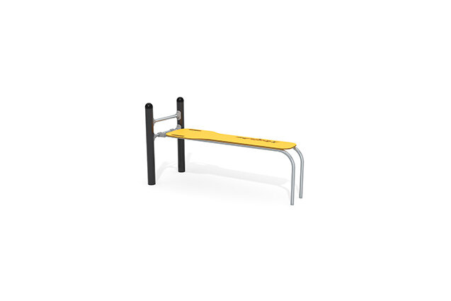 3D rendering af Fitness - Street workout treningsbenk rett gul