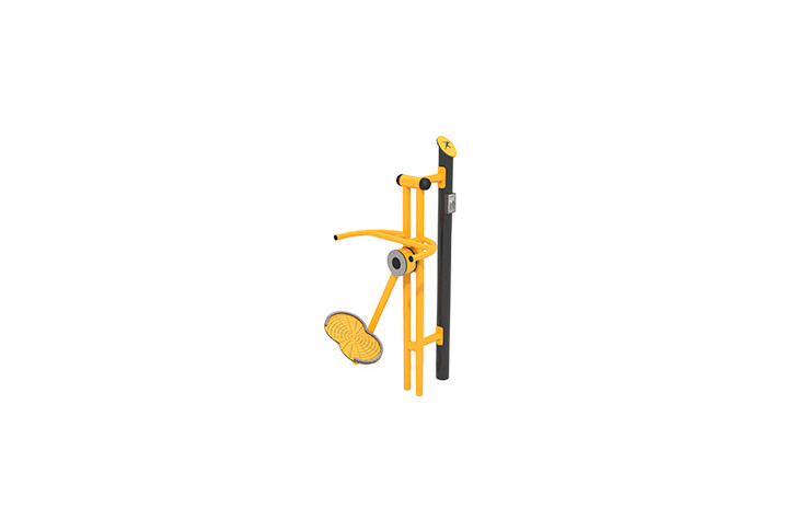 3D rendering af Fitness - Outdoor air skier gul
