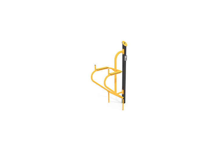 3D rendering af Fitness - Outdoor leg raiser gul