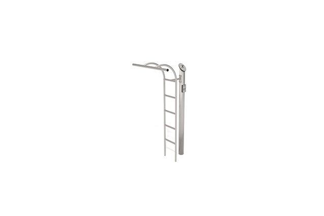 3D rendering af Fitness - Outdoor Inox pull-up stige grå