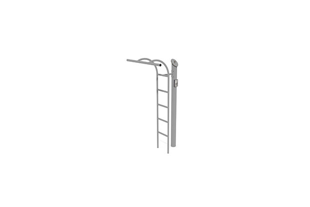 3D rendering af Fitness - Outdoor pull-up-stige grå