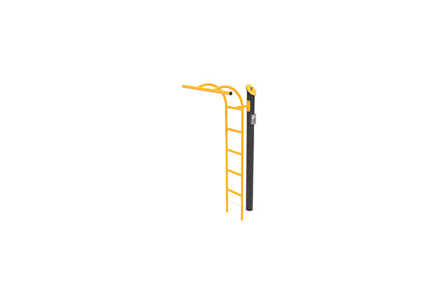 3D rendering af Fitness - Outdoor pull-up-stige gul