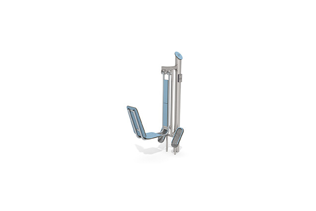 3D rendering af Fitness - Outdoor Inox benpresse blå