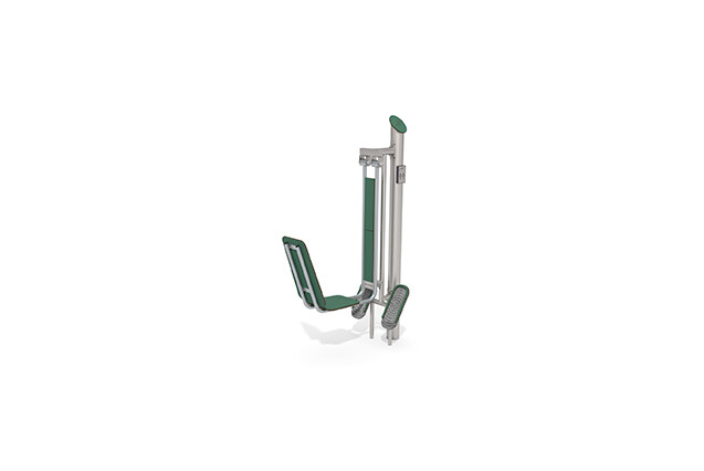 3D rendering af Fitness - Outdoor Inox benpresse grønn