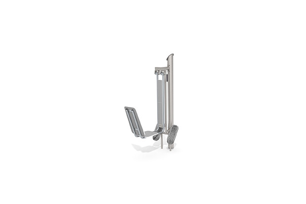 3D rendering af Fitness - Outdoor Inox benpresse grå