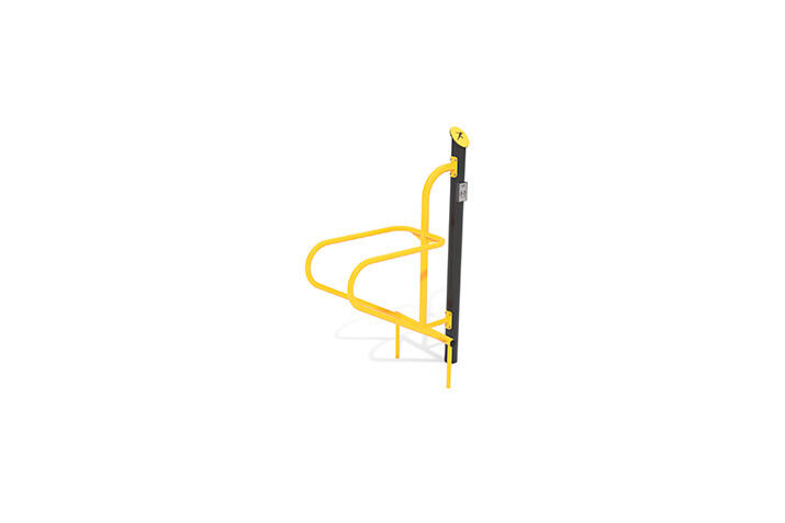 3D rendering af Fitness - Outdoor dip-stasjon gul