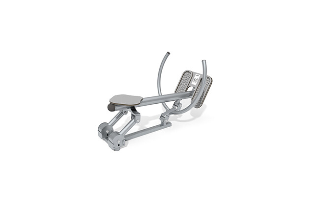3D rendering af Fitness - Outdoor Inox romaskin grå