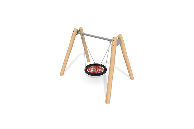 3D rendering af Huske - fuglerede Ø120 cm robinia