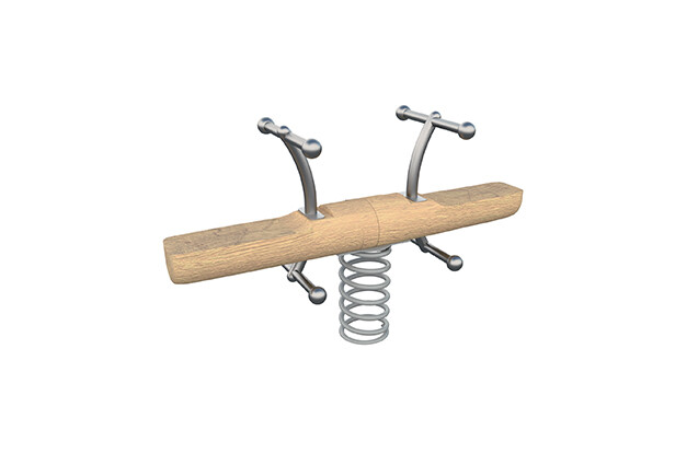 3D rendering af Vippe - dobbel fjær vippe robinia rustfritt stål