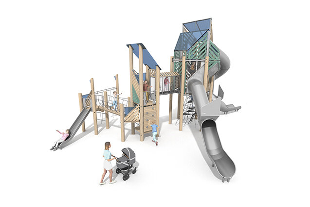 3D rendering af Leketårn - Mega Robinie 5