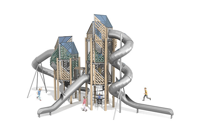 3D rendering af Leketårn - Mega Robinie 6