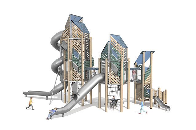 3D rendering af Leketårn - Mega Robinie 7