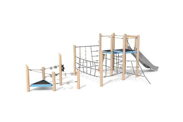 3D rendering af Leketårn - Robinia Scandic formet som et skip