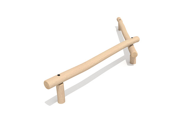 3D rendering af Hinderløype - Robinia Scandic to balansebommer
