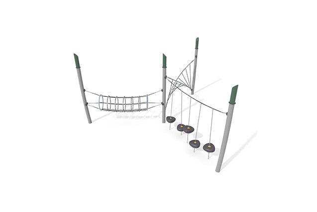 3D rendering af Hinderløype - Acrobat hinderløype 2 grønn/svart