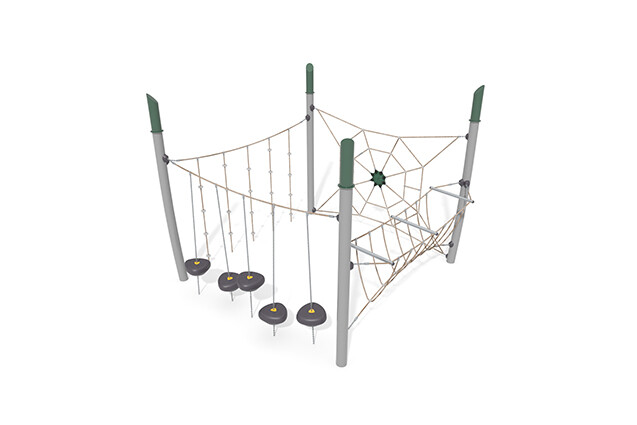 3D rendering af Hinderløype - Acrobat hinderløype 3 grønn/beige