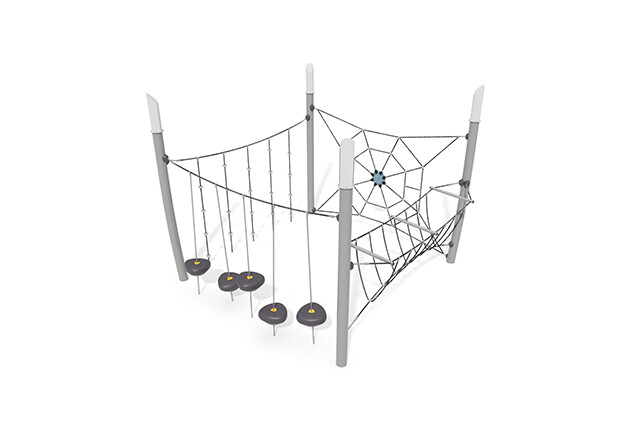 3D rendering af Hinderløype - Acrobat hinderløype 3 grå/svart