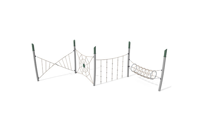 3D rendering af Hinderløype - Acrobat hinderløype 4 grønn/beige