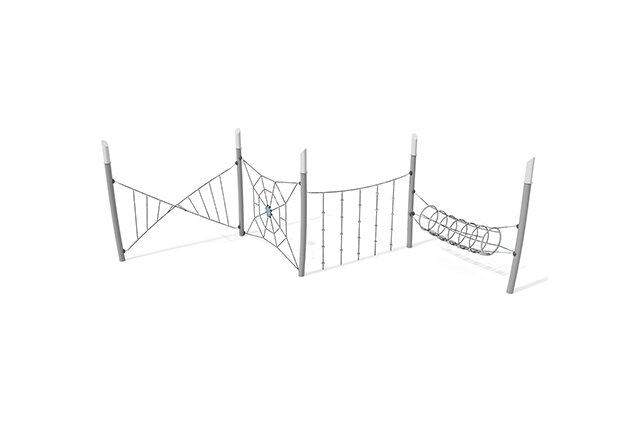 3D rendering af Hinderløype - Acrobat hinderløype 4 grå/svart