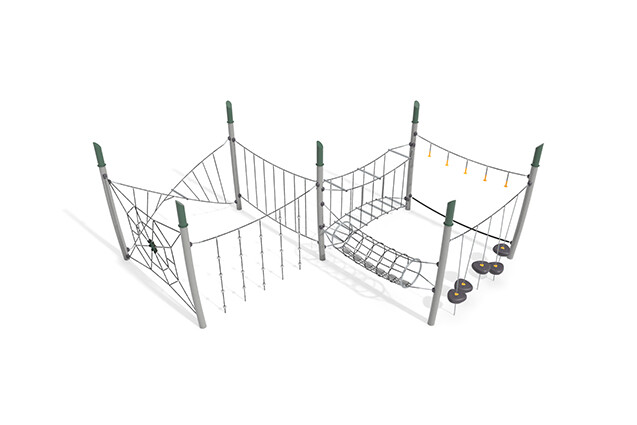 3D rendering af Hinderløype - Acrobat hinderløype 6 grønn/svart