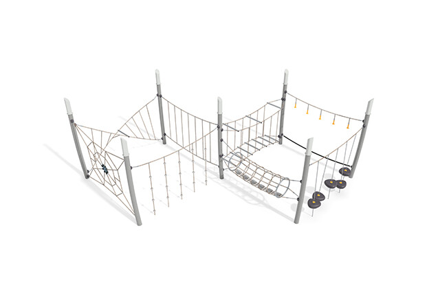3D rendering af Hinderløype - Acrobat hinderløype 6 grå/beige