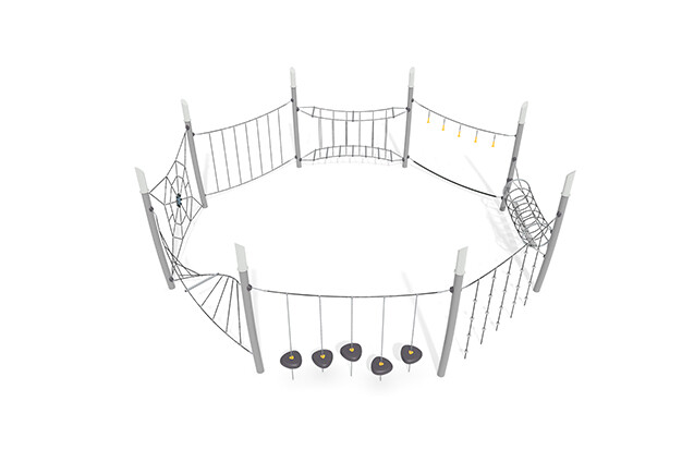3D rendering af Hinderløype - Acrobat hinderløype 7 grå/svart