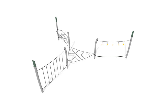 3D rendering af Hinderløype - Acrobat hinderløype 8 grønn/svart