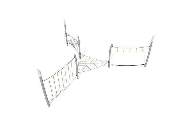 3D rendering af Hinderløype - Acrobat hinderløype 8 grå/beige
