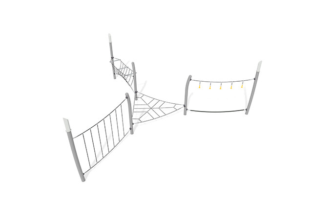 3D rendering af Hinderløype - Acrobat hinderløype 8 grå/svart
