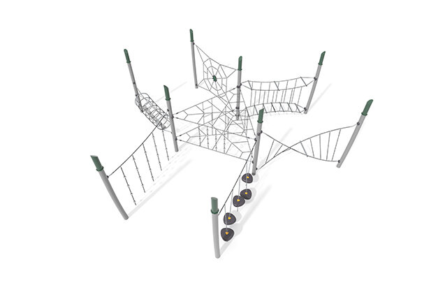 3D rendering af Hinderløype - Acrobat hinderløype 9 grønn/svart